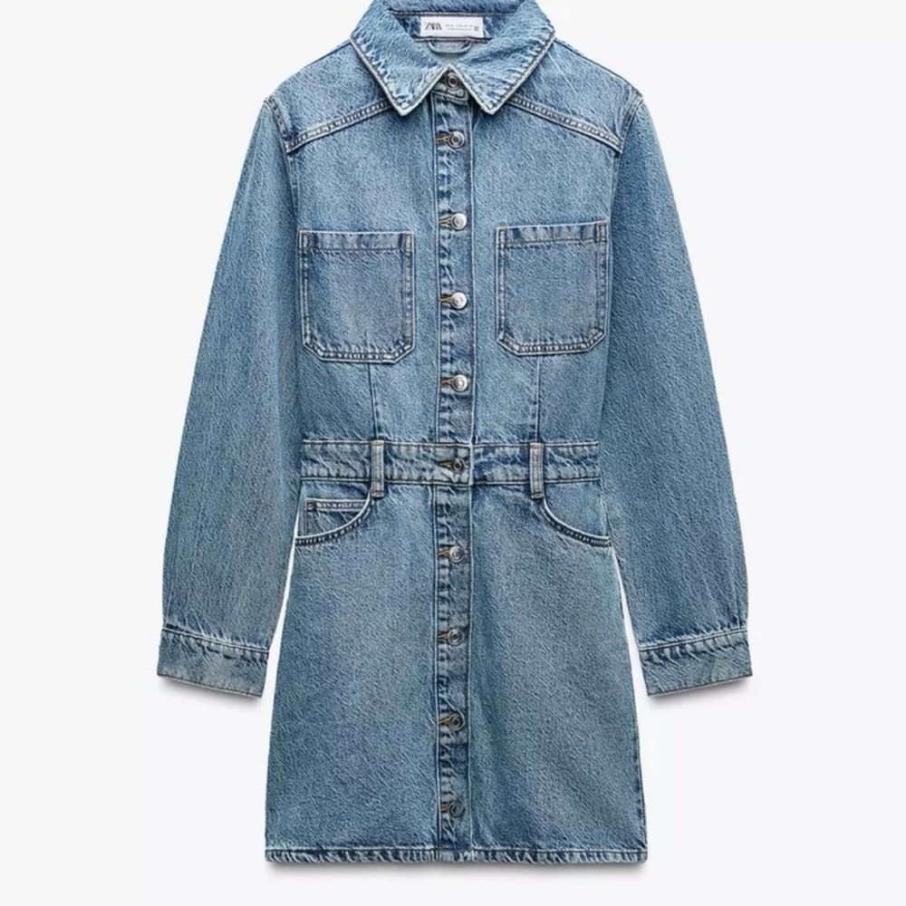 Zara Light Blue Denim Dress